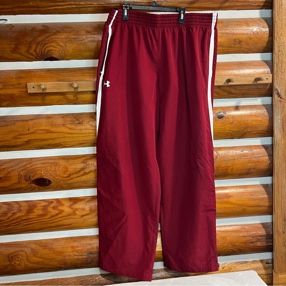 Under Armour Men’s Burgundy Joggers with White Accents - Picture 1 of 4